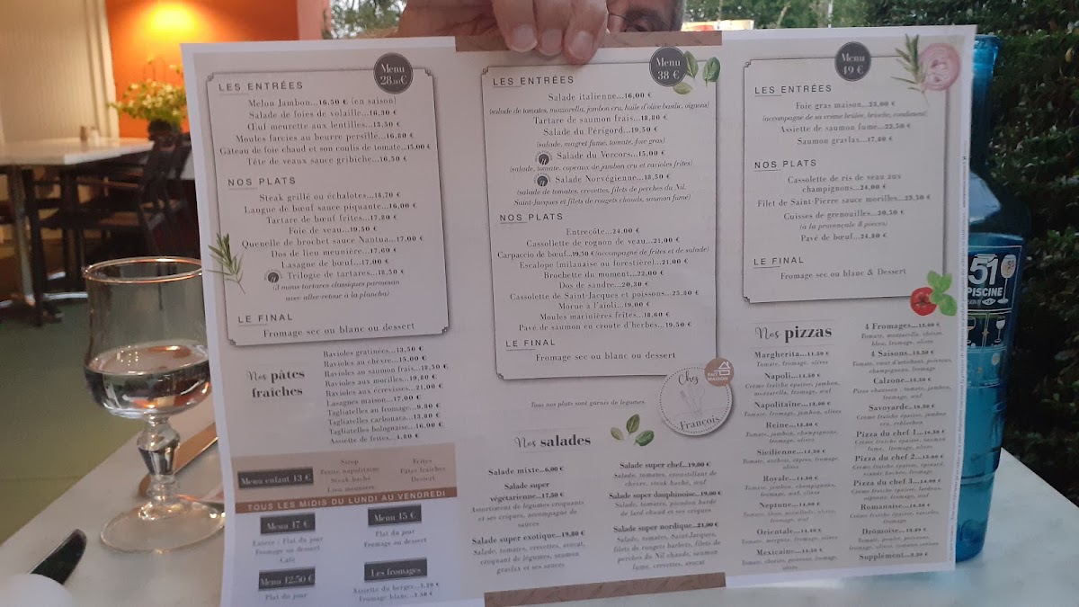 Chez francois Photo Menu 1