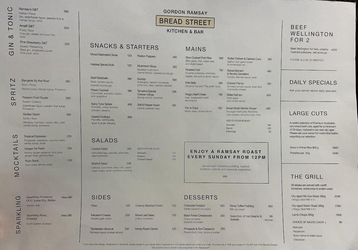 Bread Street Kitchen & Bar - The Emsphere Photo Menu 2