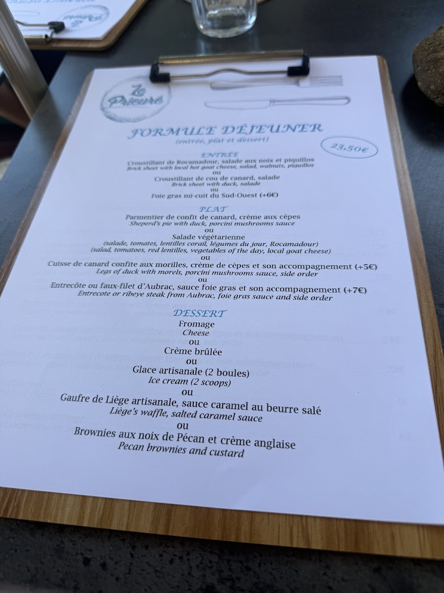 Le Prieuré Photo Menu 1