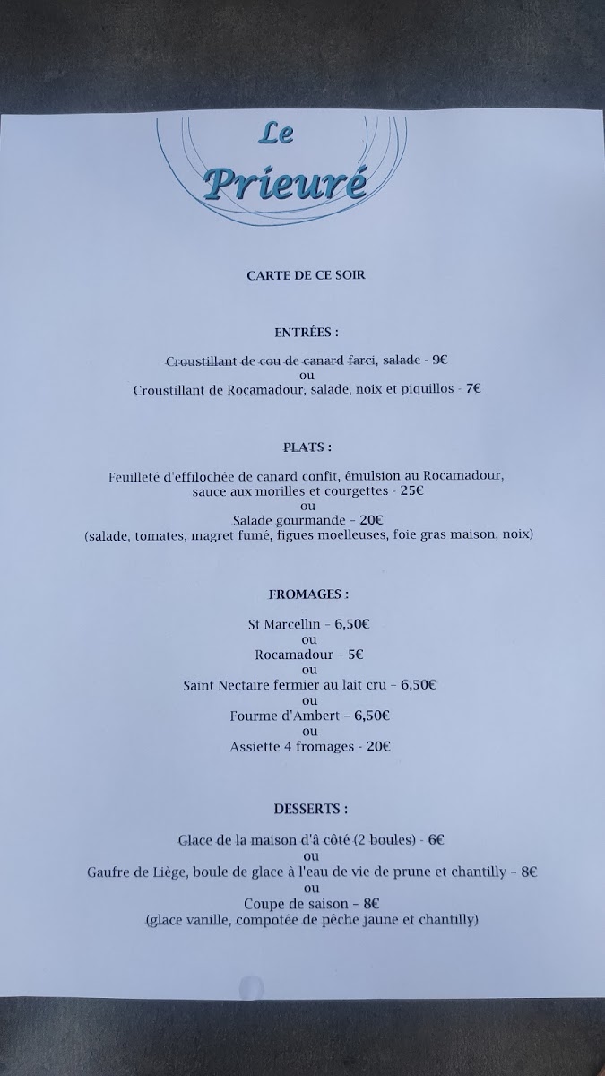 Le Prieuré Photo Menu 4
