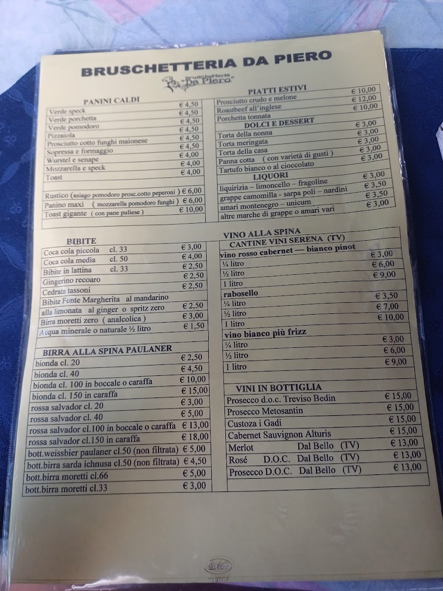 Bruschetteria Trattoria da Piero Photo Menu 1