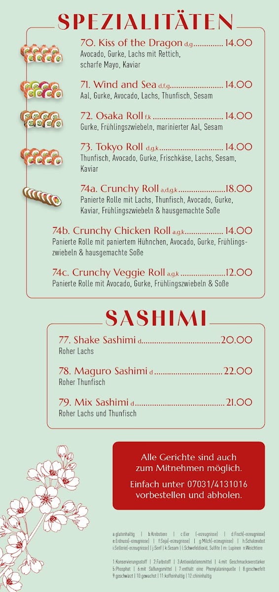 Ōsaka Ramen & Sushi Photo Menu 2