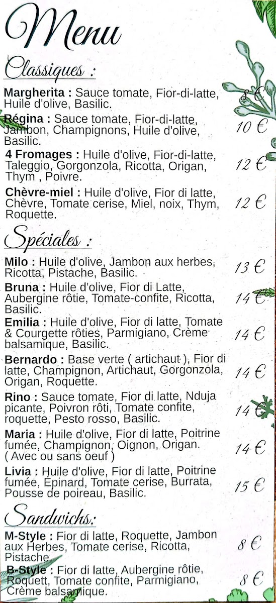 Chez Pierrot Photo Menu 1
