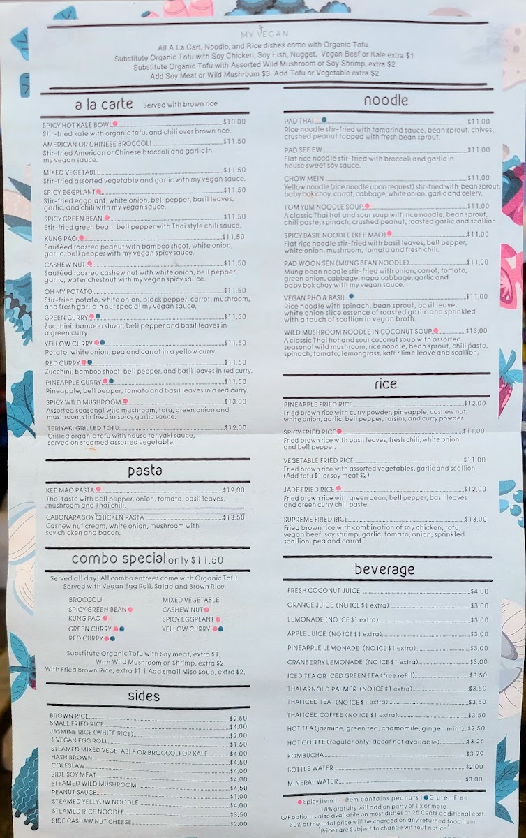 My Vegan Restaurant Photo Menu 2