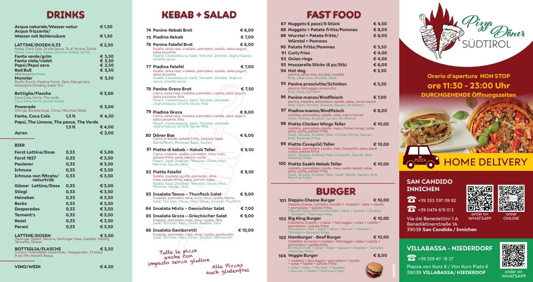 PIZZA DONER SUDTIROL Photo Menu 1