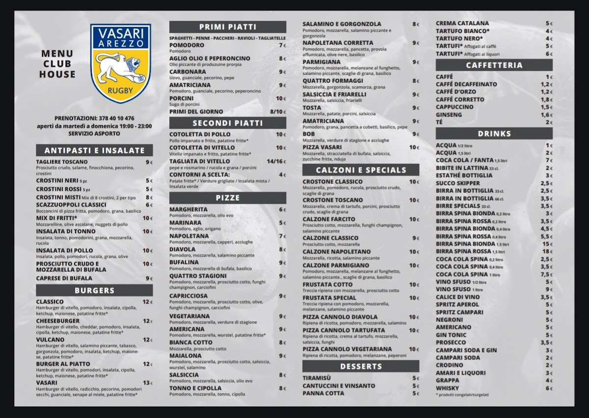 Pizzeria Club House Vasari Photo Menu 1