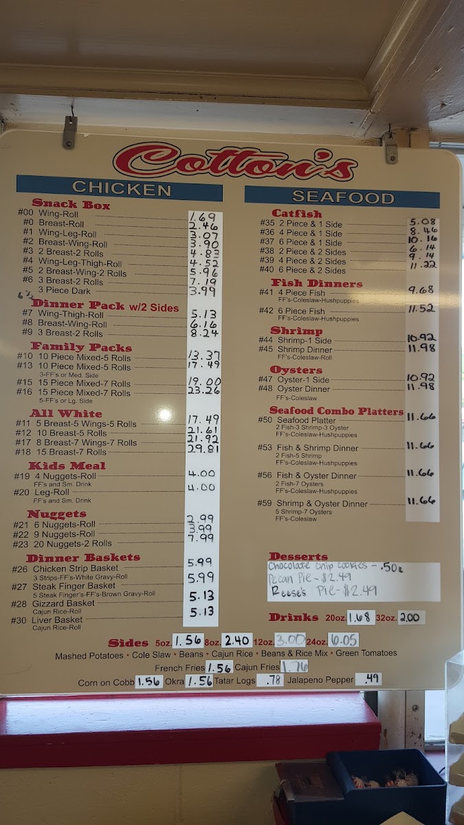 Cotton's Fried Chicken Photo Menu 5