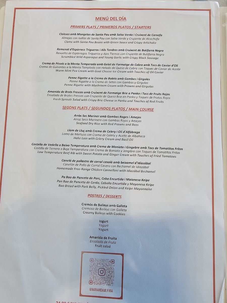 Restaurant Narandam Photo Menu 2