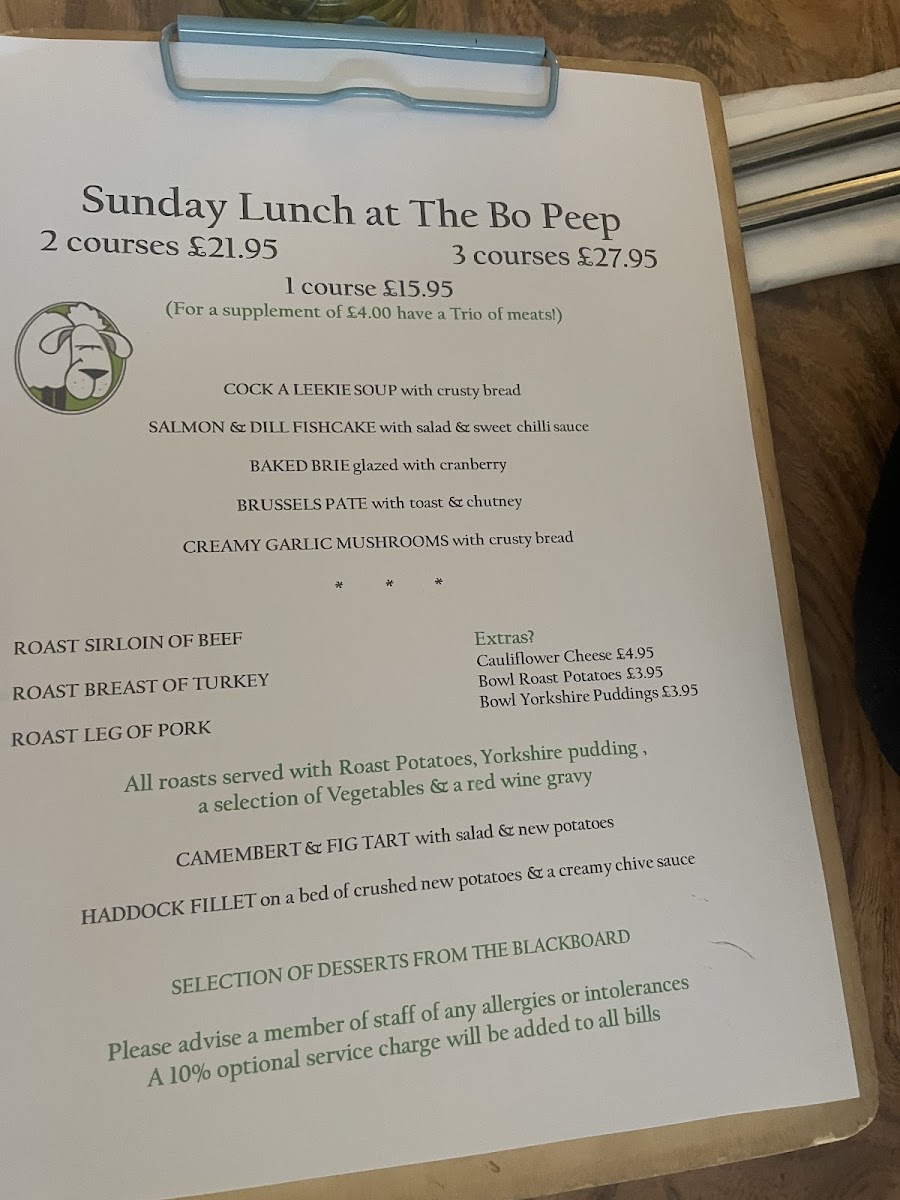 The Bo-Peep Photo Menu 3