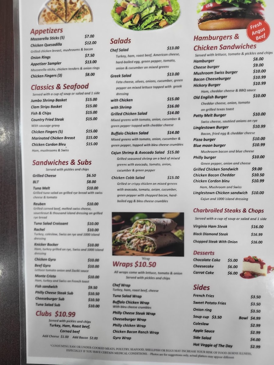 Linglestown Diner Photo Menu 1