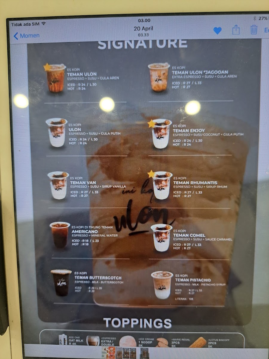 Ini Kopi Ulon - Pulasaren Photo Menu 1