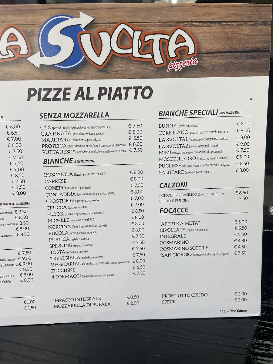 Pizzeria La Svolta Photo Menu 1