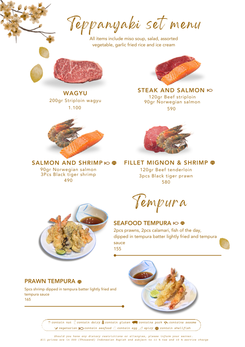 GENJI Teppanyaki & Japanese Restaurant Photo Menu 1