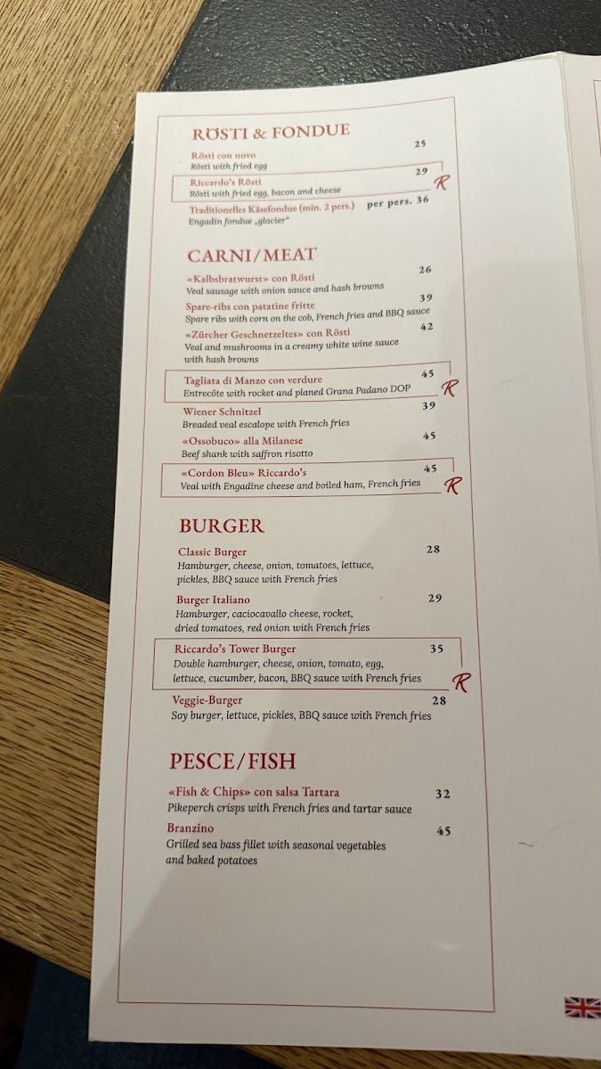 Pizzeria Ristorante Riccardo’s St.Moritz Photo Menu 6