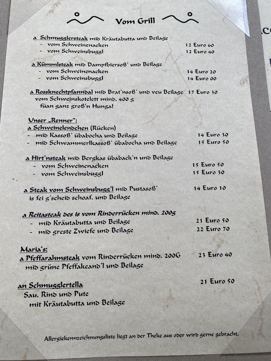 Schmugglerhof Photo Menu 1