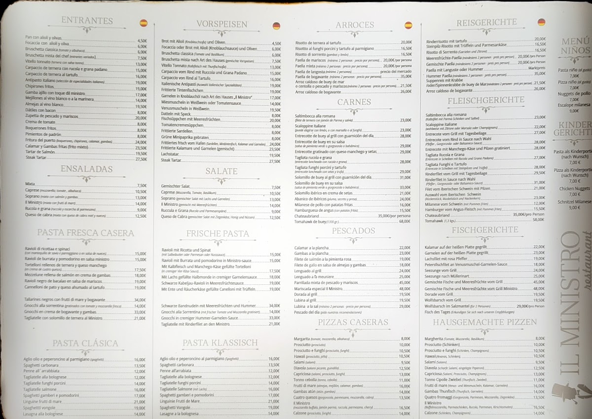 Il Ministro Restaurant Photo Menu 1