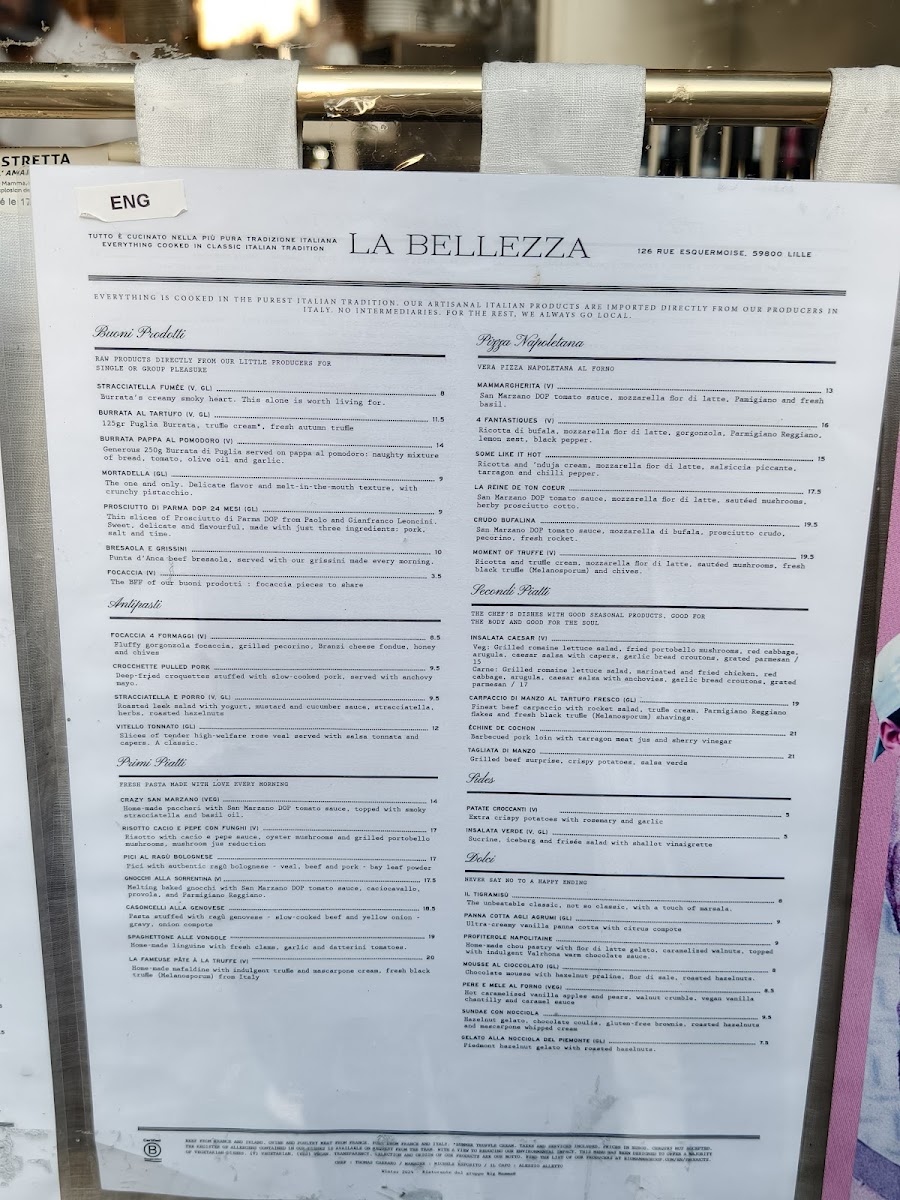 La Bellezza Lille Photo Menu 5