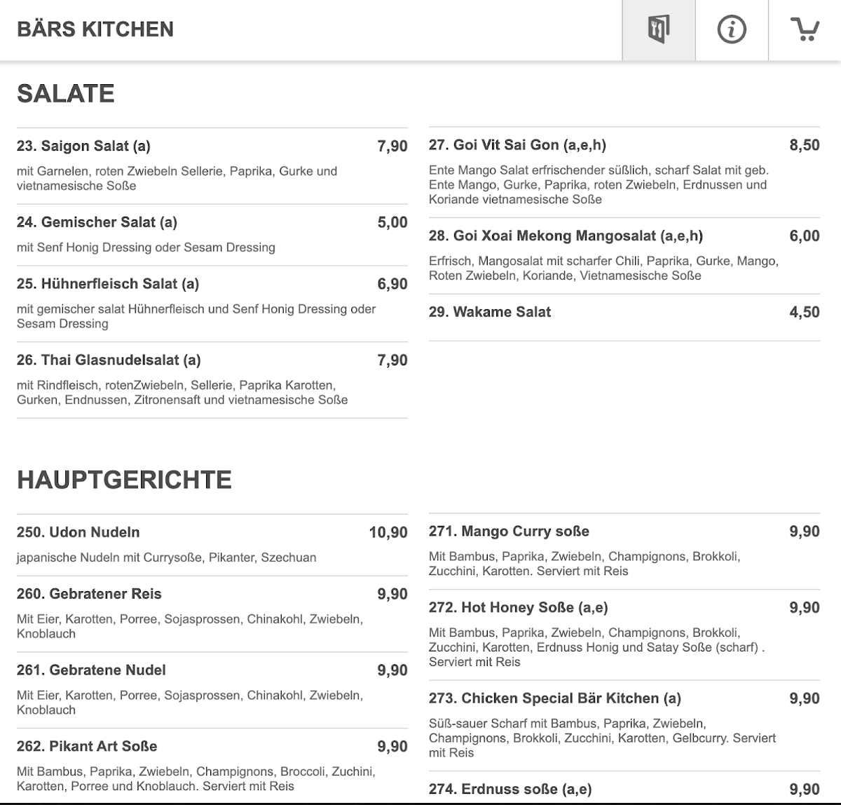 Bärs Kitchen Photo Menu 3