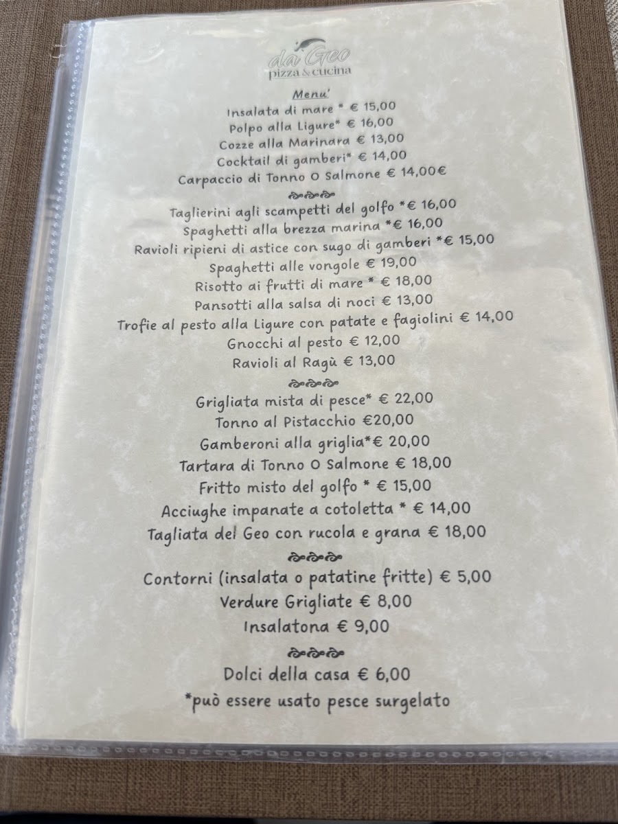 Da Geo pizza & cucina Photo Menu 1