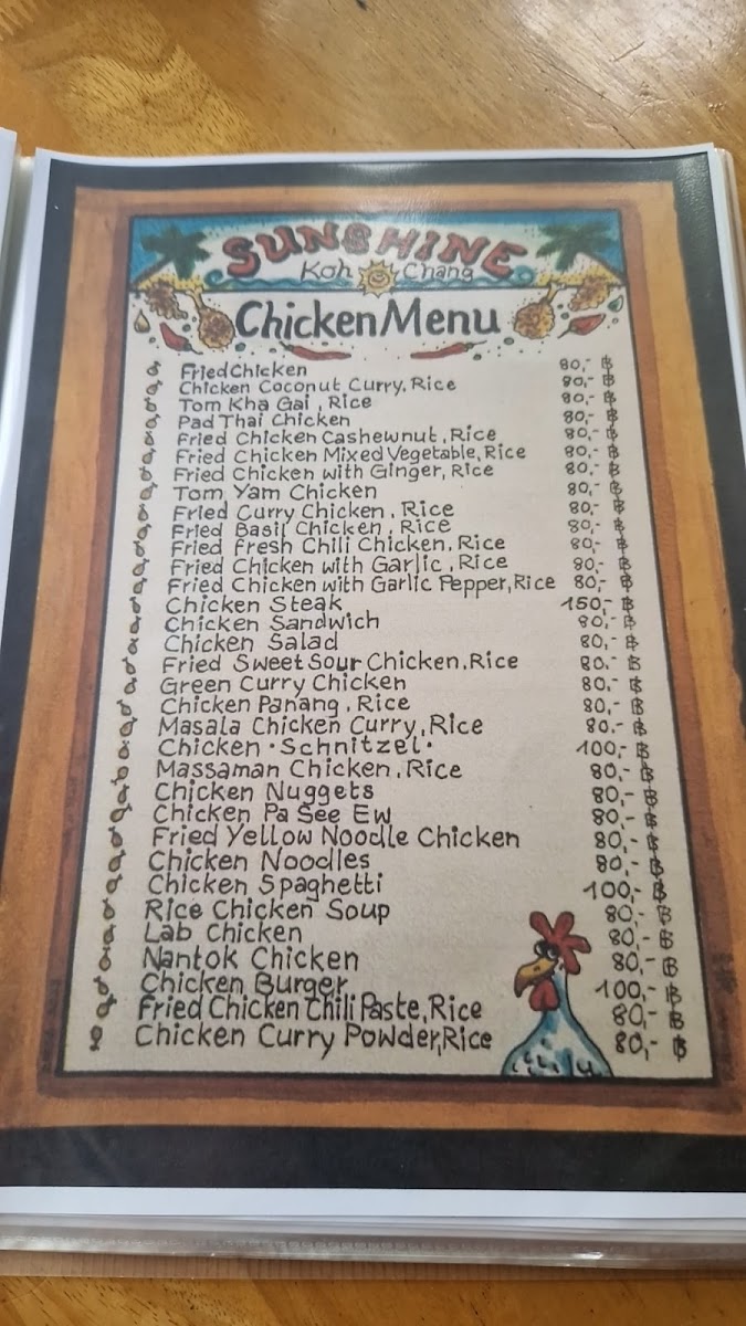 Sun Shine Restaurant Photo Menu 1