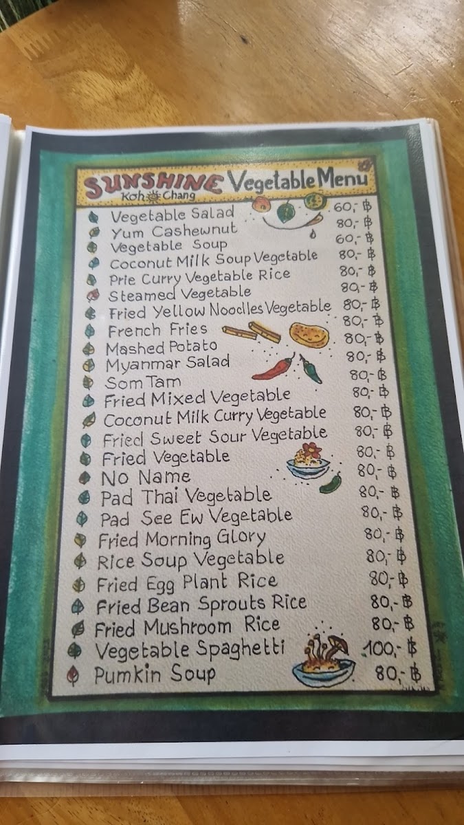 Sun Shine Restaurant Photo Menu 2