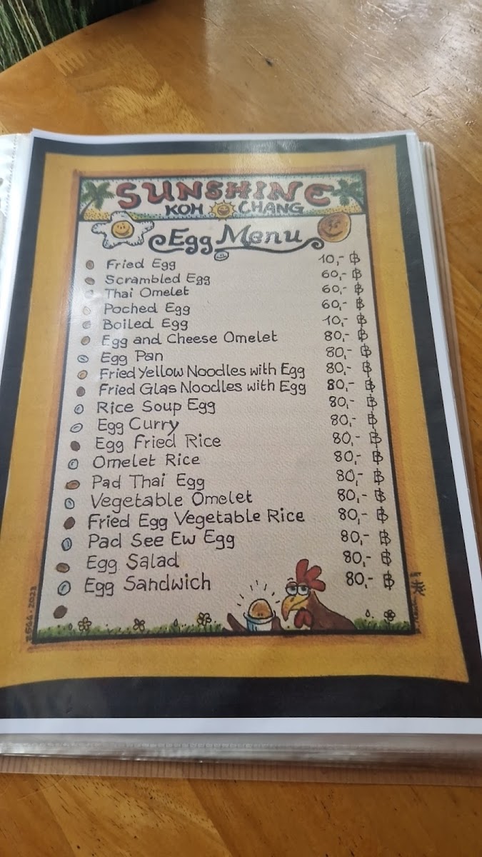 Sun Shine Restaurant Photo Menu 5