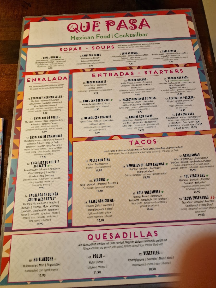 Que Pasa Mexican restaurant Photo Menu 9