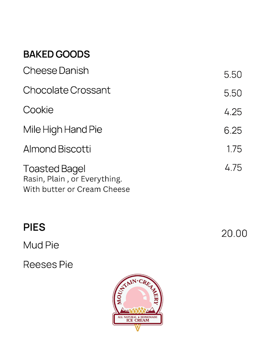 Mountain Creamery Photo Menu 4