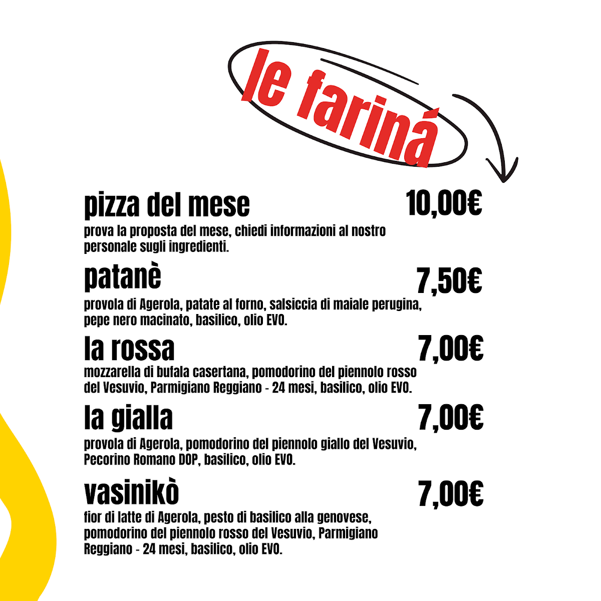 Pizzeria Fariná Photo Menu 1