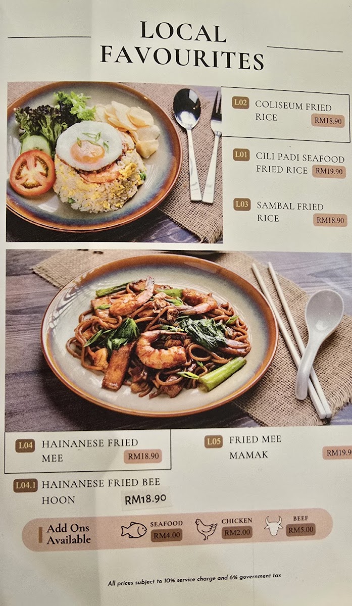 Coliseum Cafe @IOI City Mall Photo Menu 9