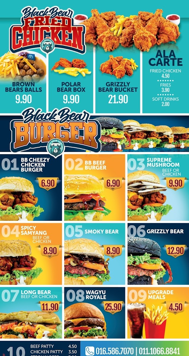 The Black Bear Photo Menu 1