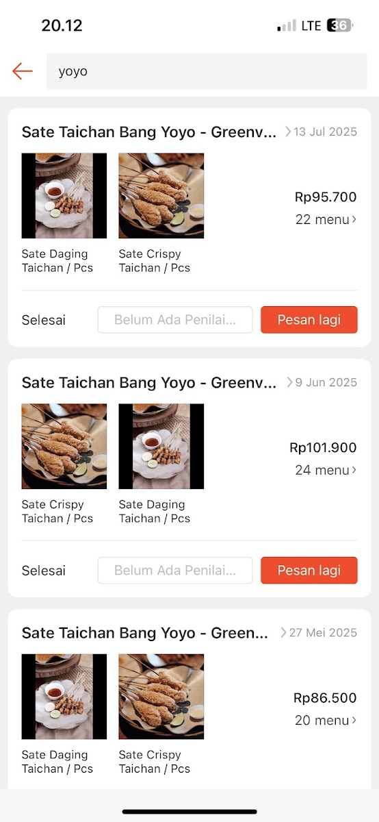 Sate Taichan Bang Yoyo Photo Menu 1