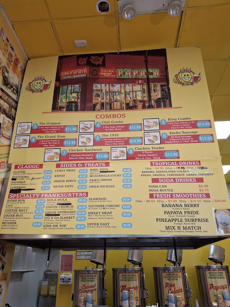 Papaya King Photo Menu 10