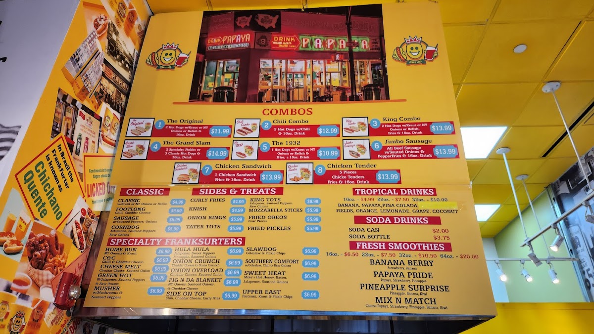 Papaya King Photo Menu 8