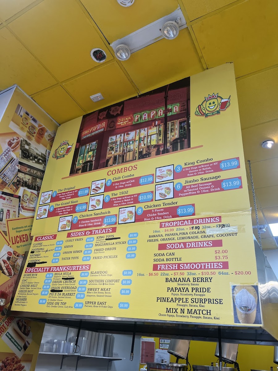 Papaya King Photo Menu 9