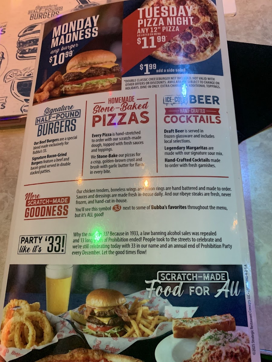 Bubba's 33 Photo Menu 1