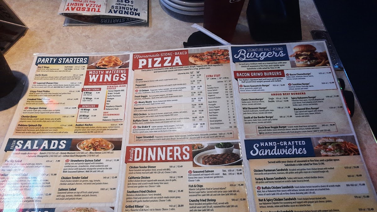 Bubba's 33 Photo Menu 2