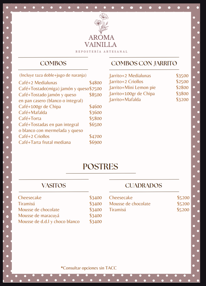 Aroma Vainilla Photo Menu 4