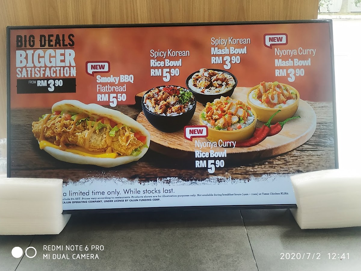 Texas Chicken Petronas Wakaf Bharu Photo Menu 1