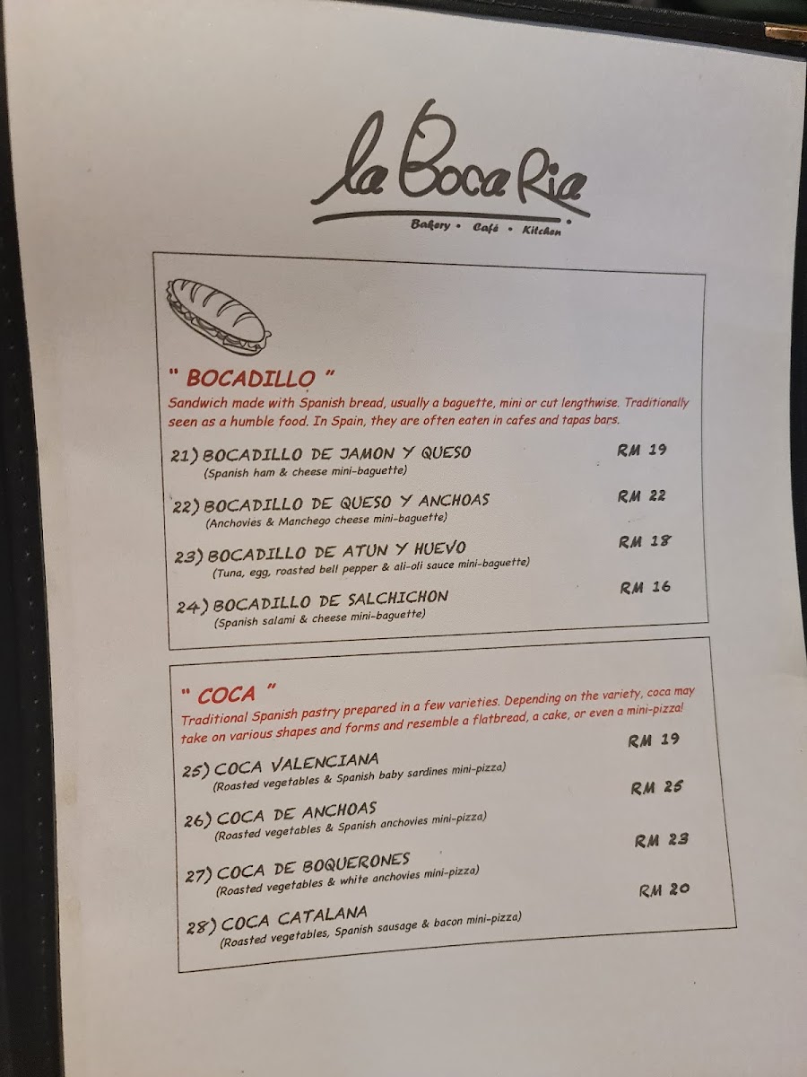 La Boca Ria Spanish Restaurant Photo Menu 3
