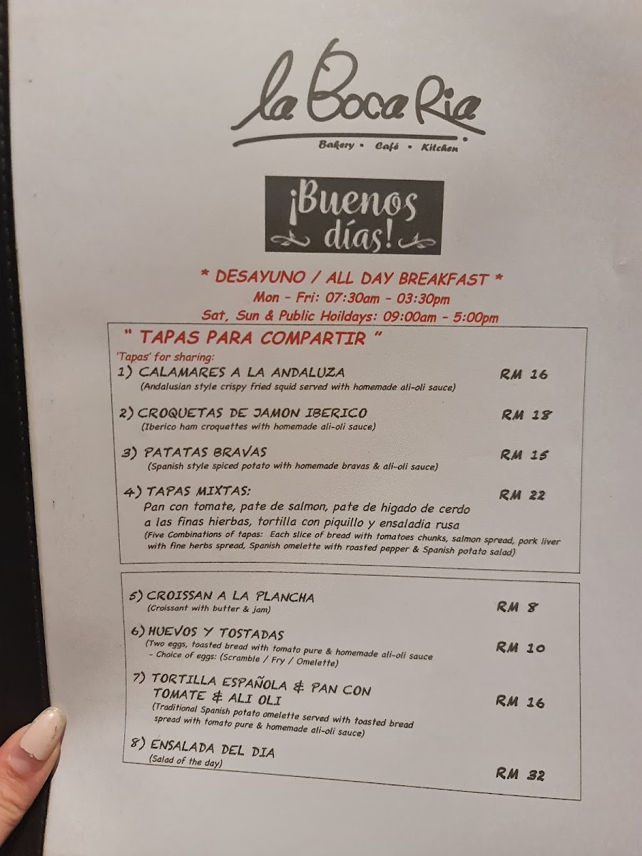La Boca Ria Spanish Restaurant Photo Menu 4