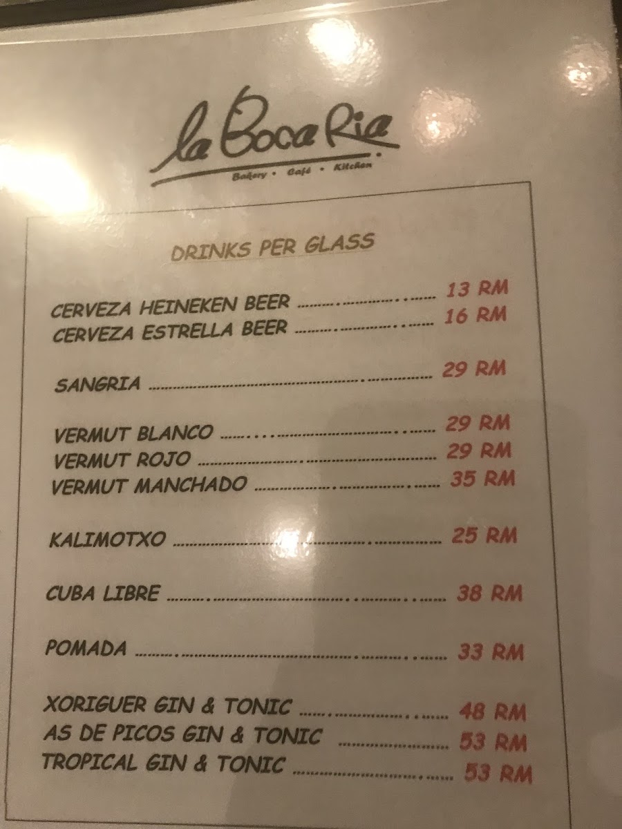 La Boca Ria Spanish Restaurant Photo Menu 9