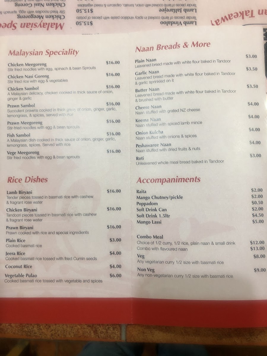 Crown Indian Takeaway & Restaurant Photo Menu 5