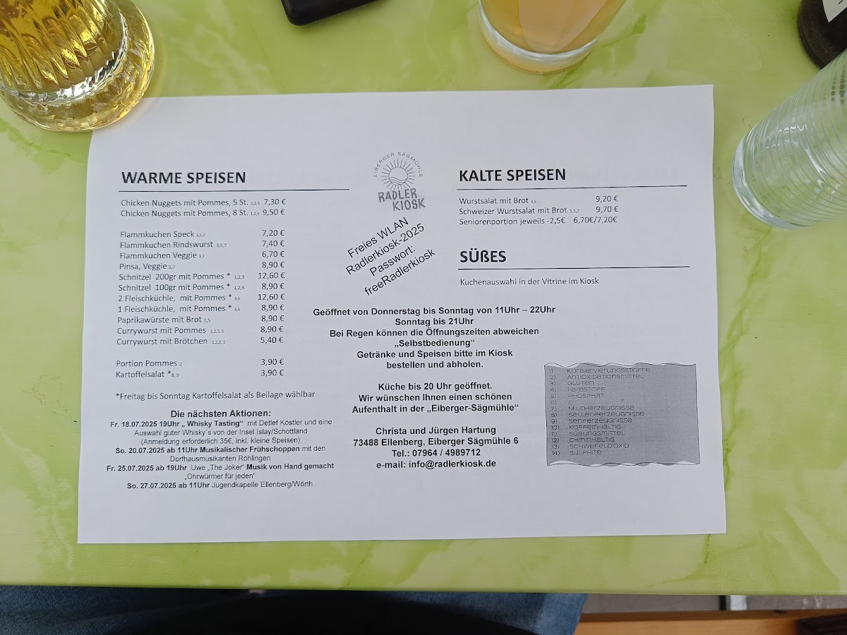 Radlerkiosk Eiberger Sägmühle Photo Menu 1