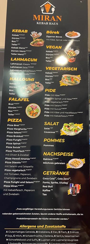 MIRAN Kebab Haus Photo Menu 3
