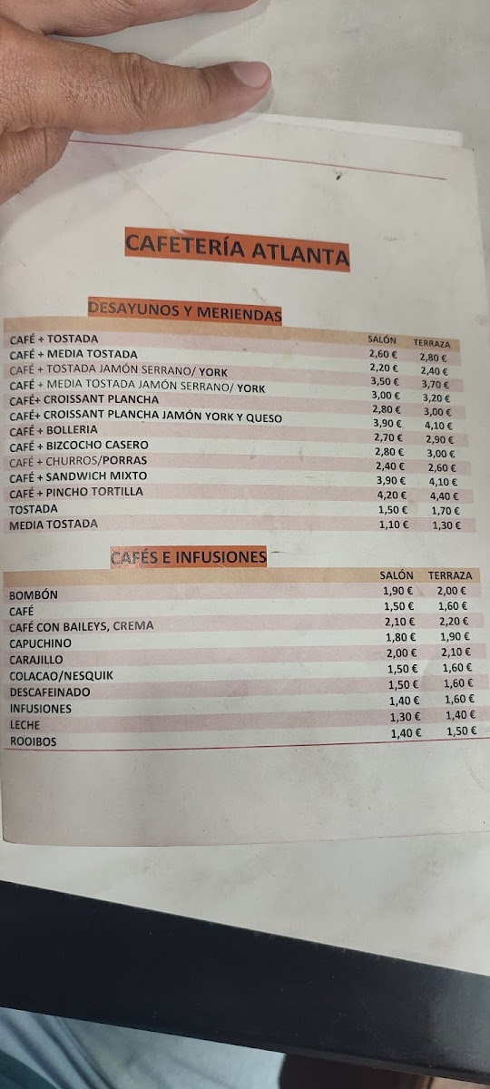 Cafetería Atlanta Photo Menu 3