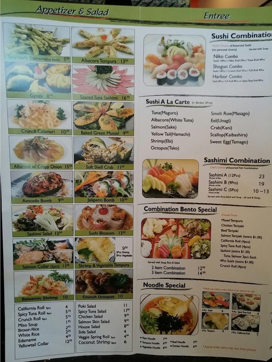 Niko Niko Sushi Photo Menu 2
