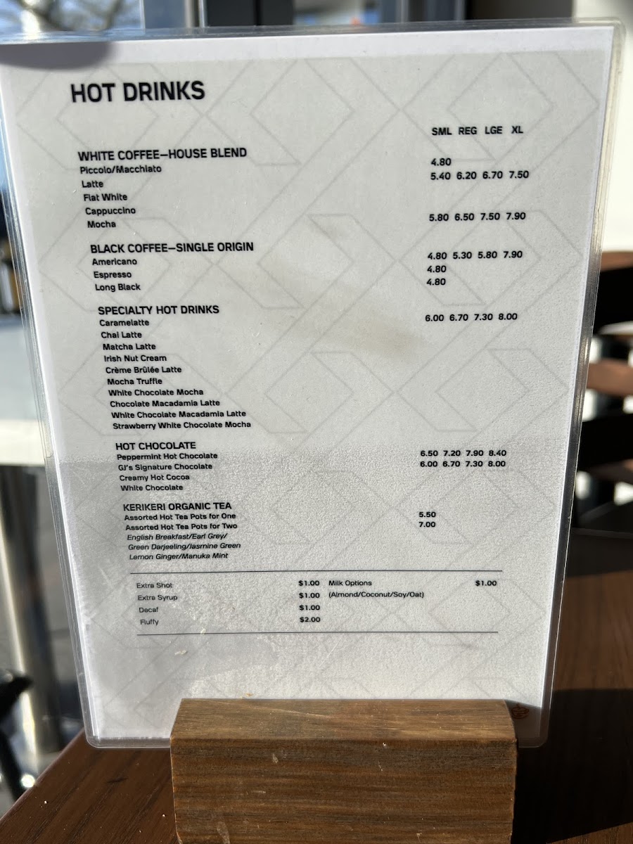 Gloria Jean's Coffees Northwood Photo Menu 3