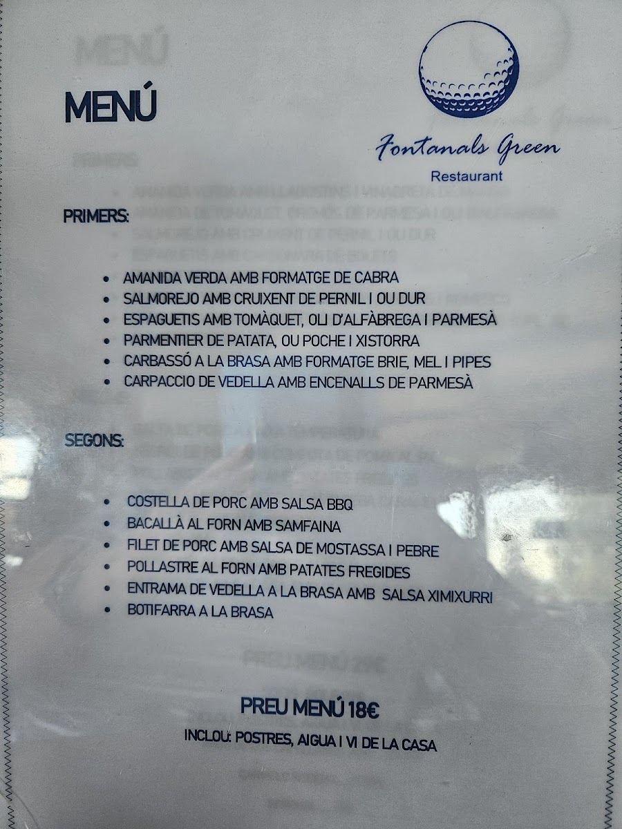 Fontanals Green Restaurant Photo Menu 1