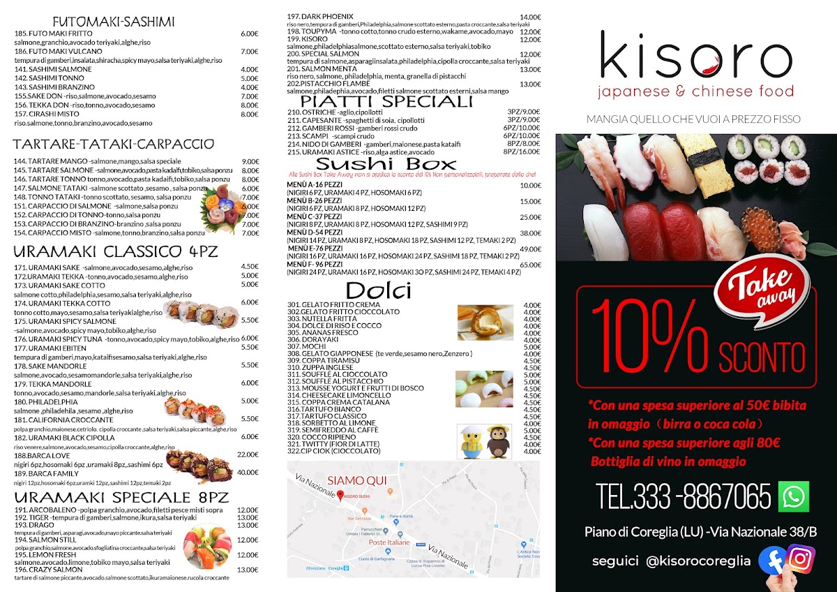 Kisoro Sushi - Ristorante Giapponese e Cinese Photo Menu 3